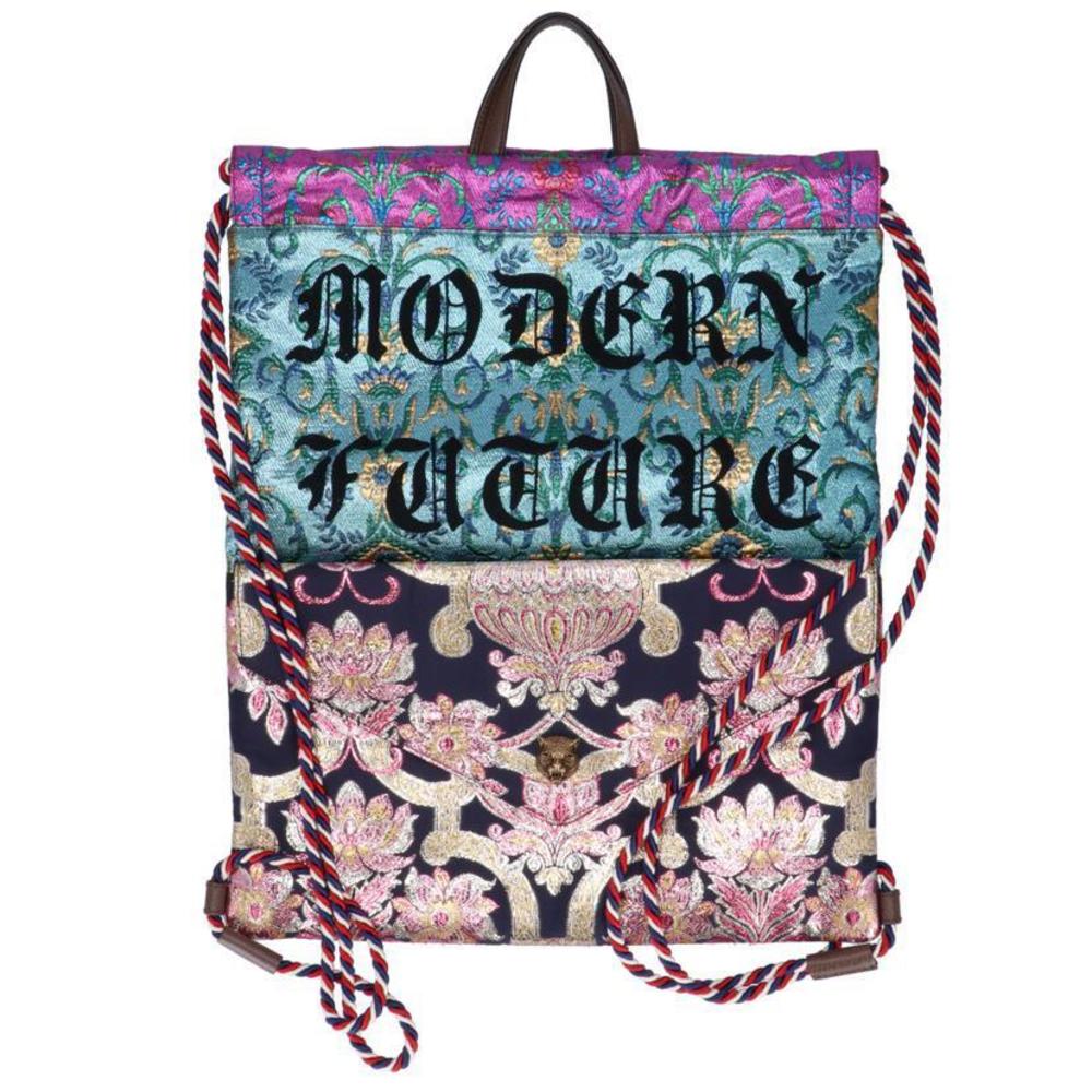 Gucci Embroidered Librogate Drawstring Backpack - image 1